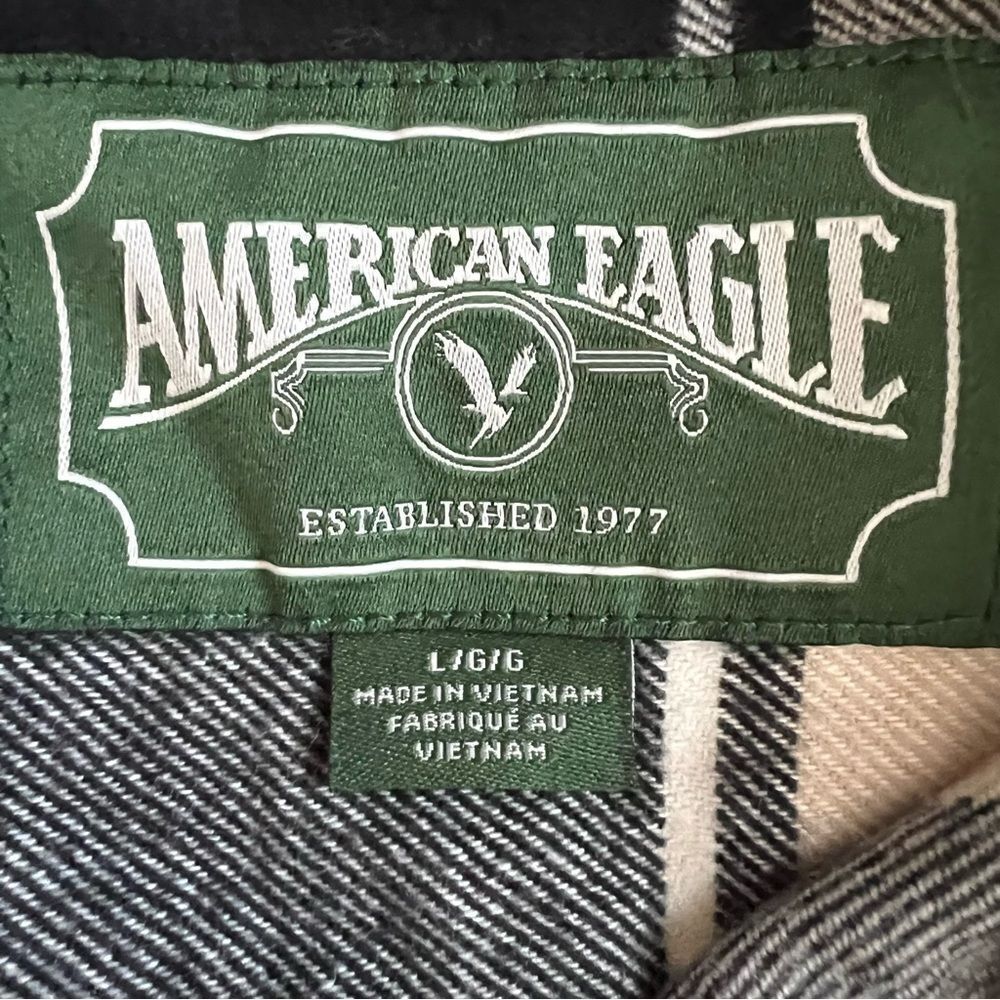 American Eagle Men’s L Super Soft Plaid Flannel Shirt NWT - Picture 8 of 9